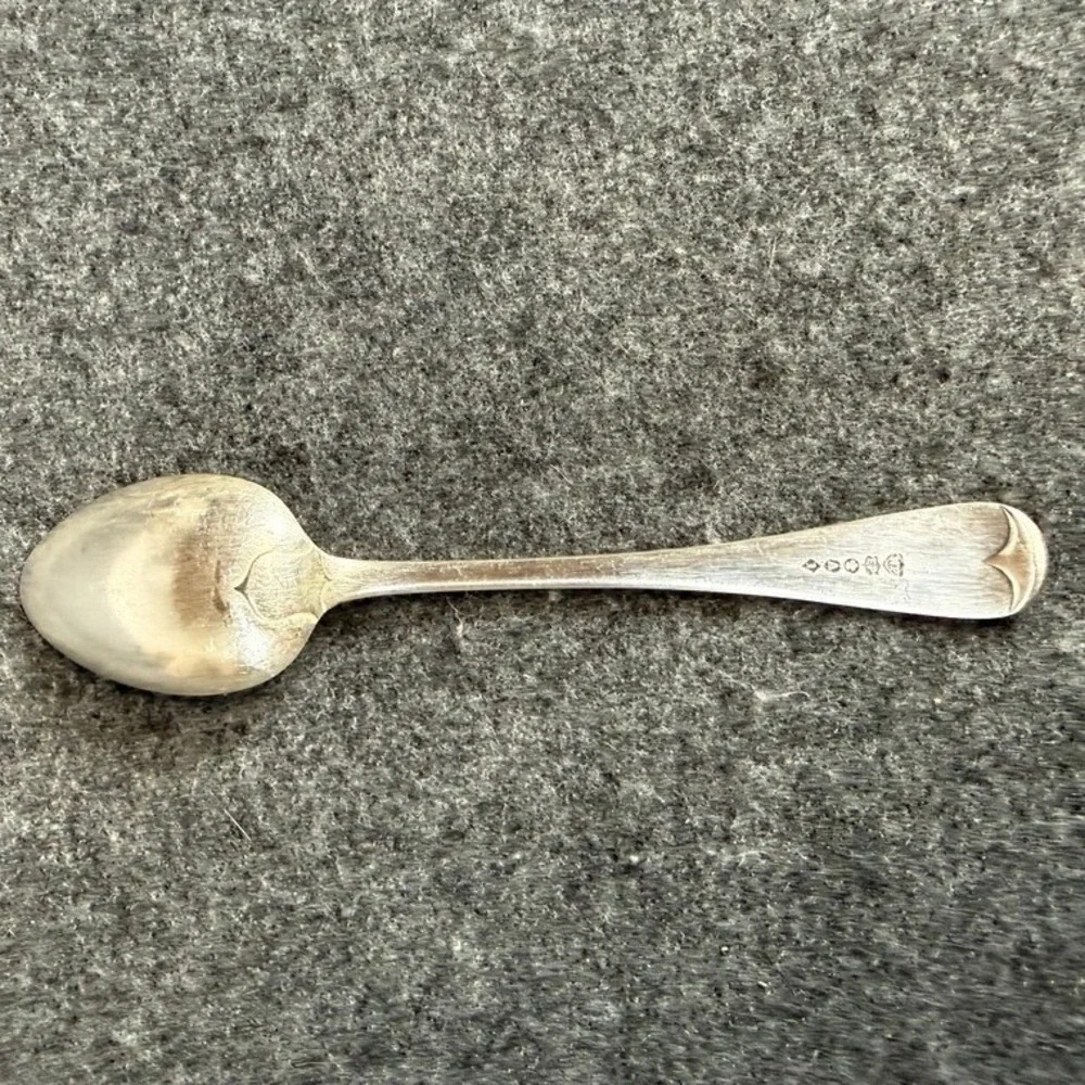 Antique‎ William Page WP EP Silver Plate Teaspoon Monogrammed Fiddle Shell Spoon